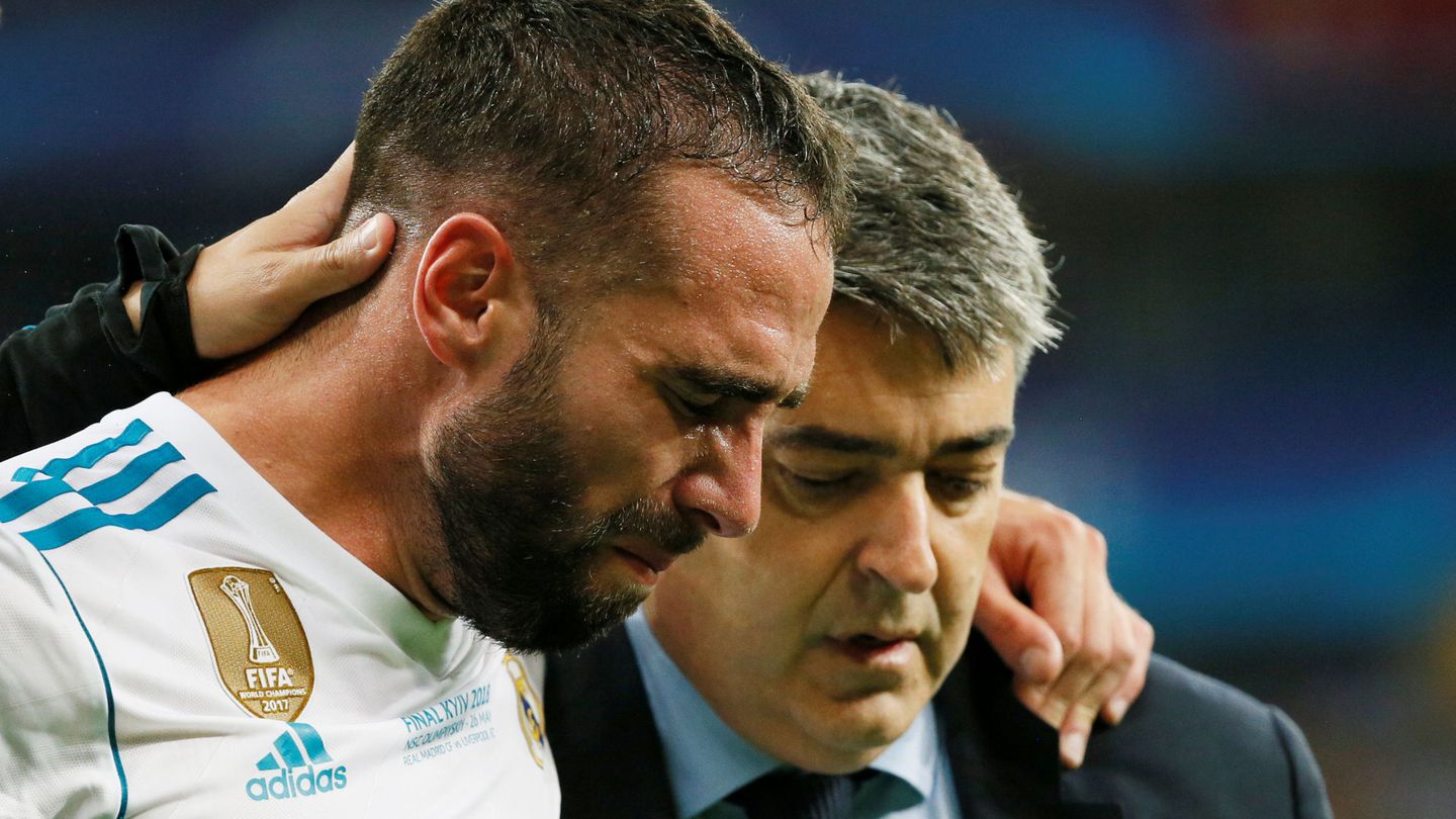 Las lágrimas de Carvajal tras lesionarse. Es la segunda vez que se lesiona en una final de Champions. (Reuters)