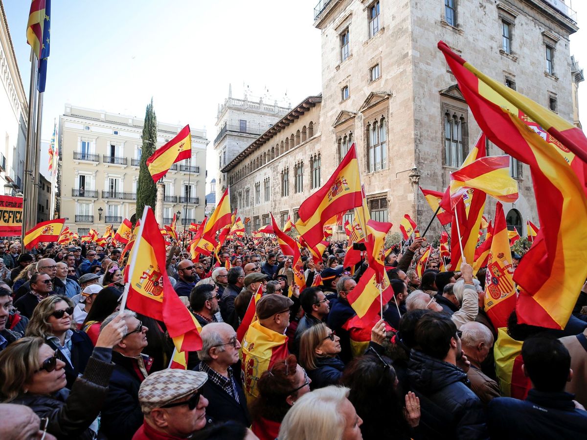 Foto: Manifestación convocados por "España existe" en Valencia. (EFE)
