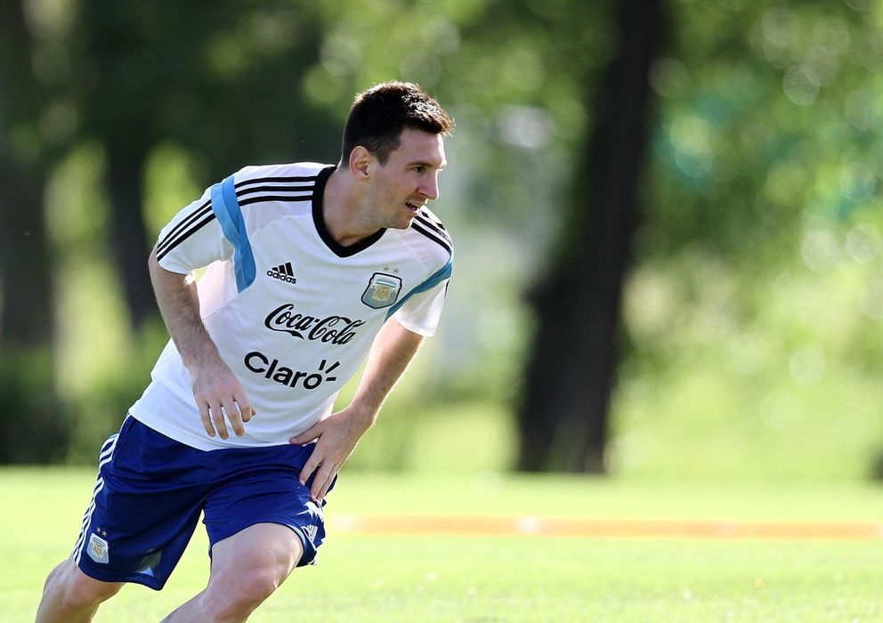 Foto: Messi realizando trabajo de recuperación en Buenos Aires.