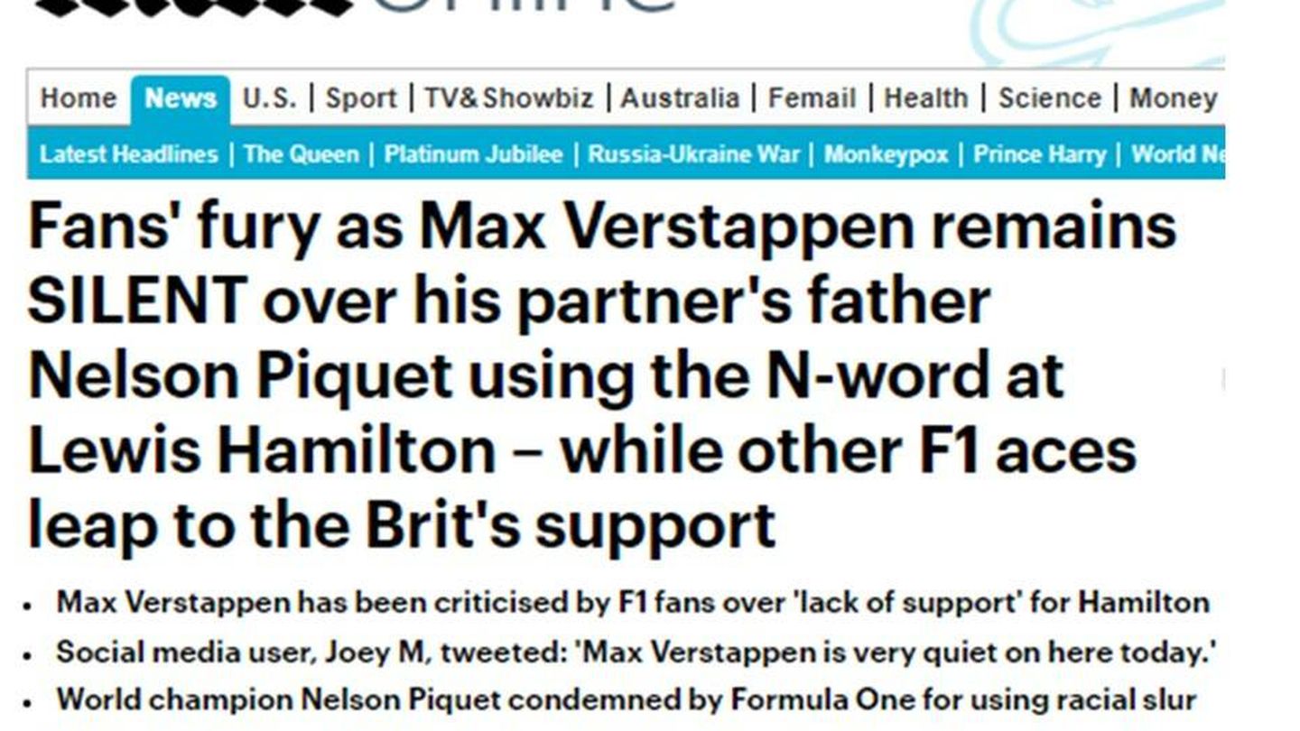 Los medios británicos empezaron a señalar a Max Verstappen. (Daily Mail)