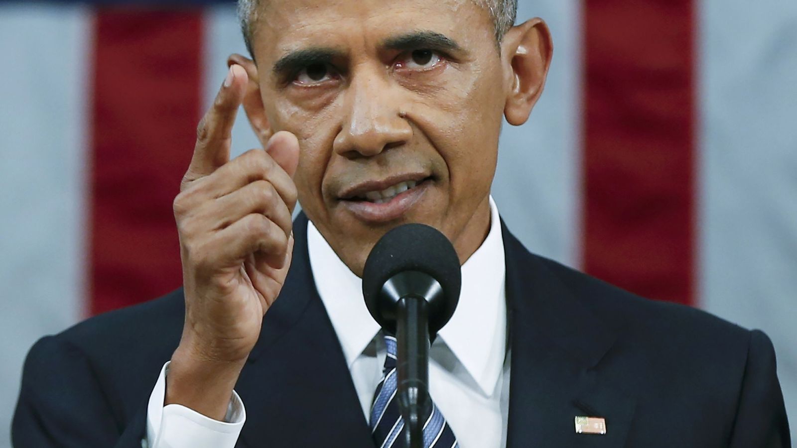 Foto: Obama durante su último discurso sobre el estado de la Unión, en Washington (Efe).