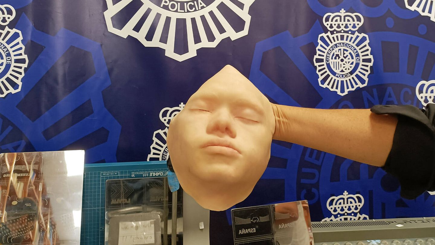 Máscara para eludir los controles biométricos que utilizaba el arrestado. (P. D. A.)