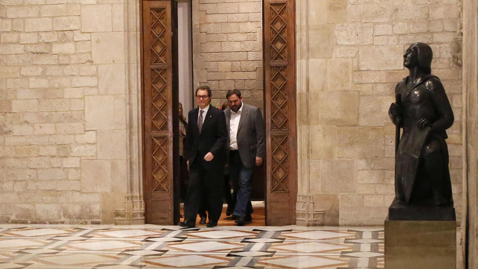 Foto: Artur Mas y Oriol Junqueras, al anunciar las elecciones. (Reuters)
