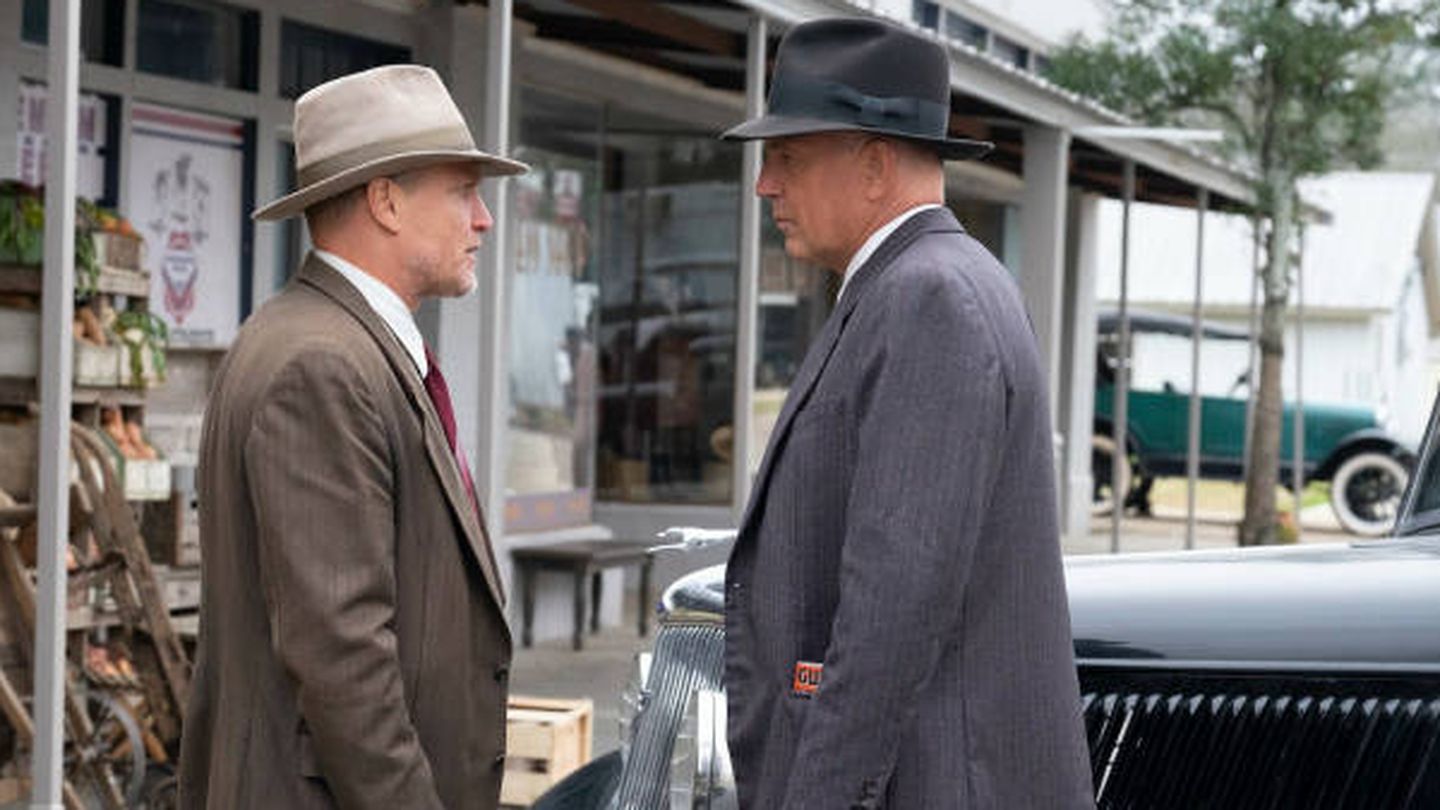 Woody Harrelson y Kevin Costner en 'The Highwaymen'. (Netflix)