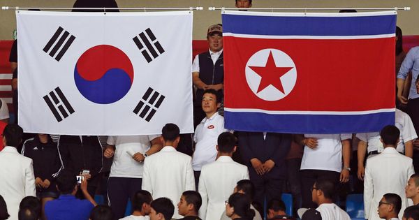 Foto: Banderas de las dos Coreas durante los Juegos Asiáticos de Incheon en septiembre de 2014 | Foto: Reuters