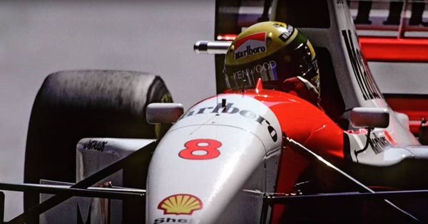 Foto: El piloto brasileño Ayrton Senna en su monoplaza.