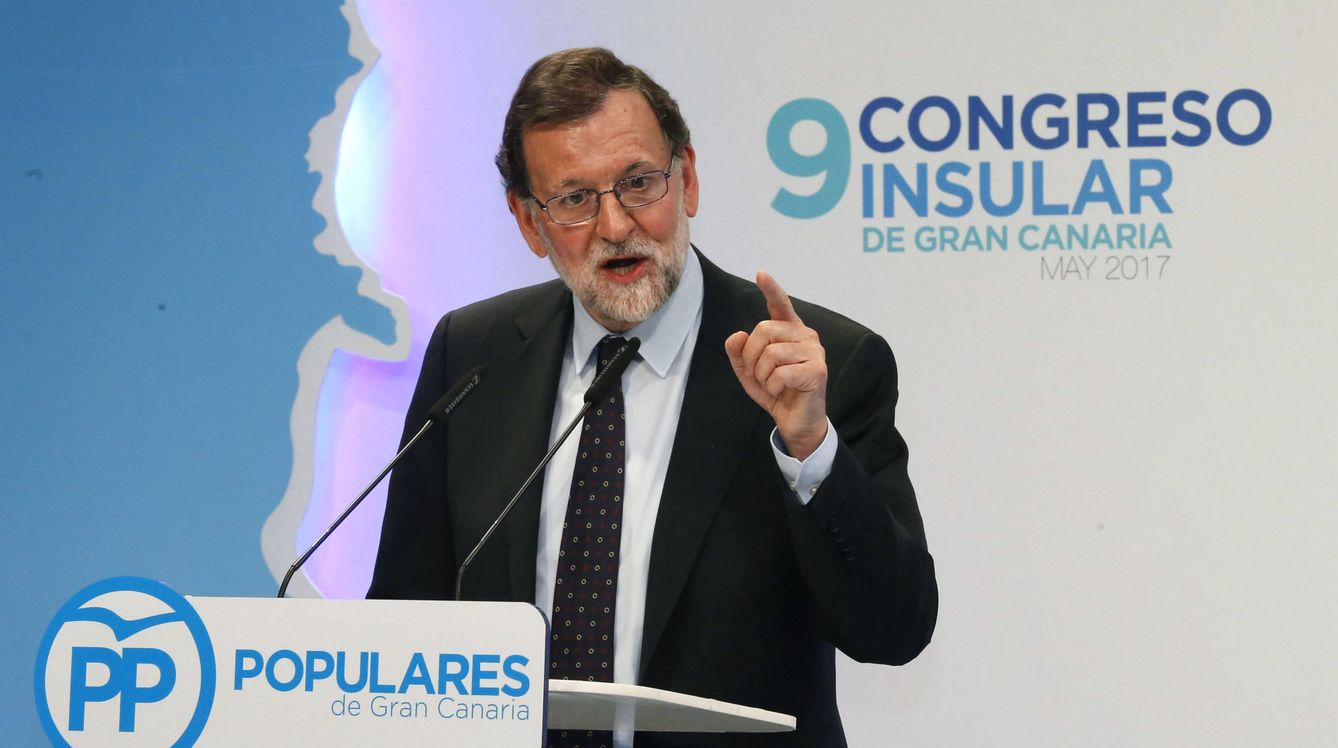 El presidente del Gobierno, Mariano Rajoy, durante su intervención en el congreso del PP de Gran Canaria. (EFE)