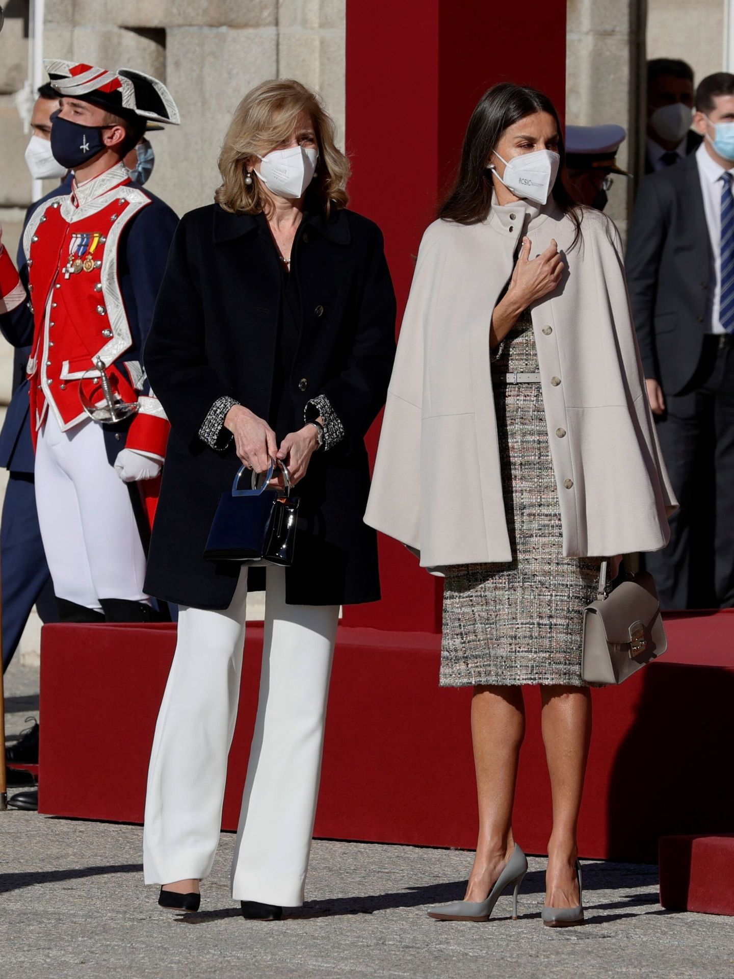 La reina Letizia, junto a Laura Mattarella. (EFE/Ballesteros)