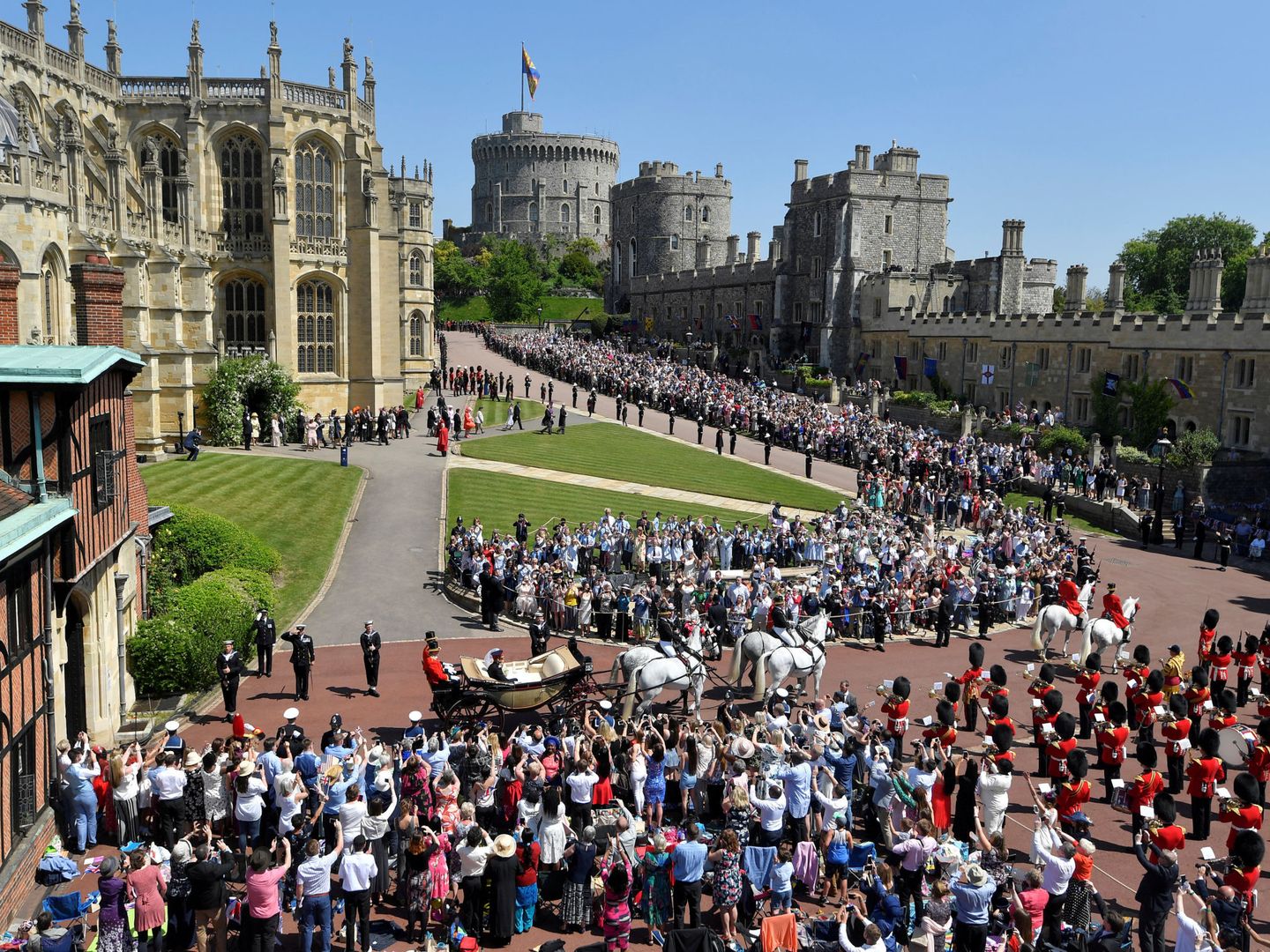 Vista del Castillo de Windsor, durante la boda de Meghan Markle y el príncipe Harry. (Reuters)