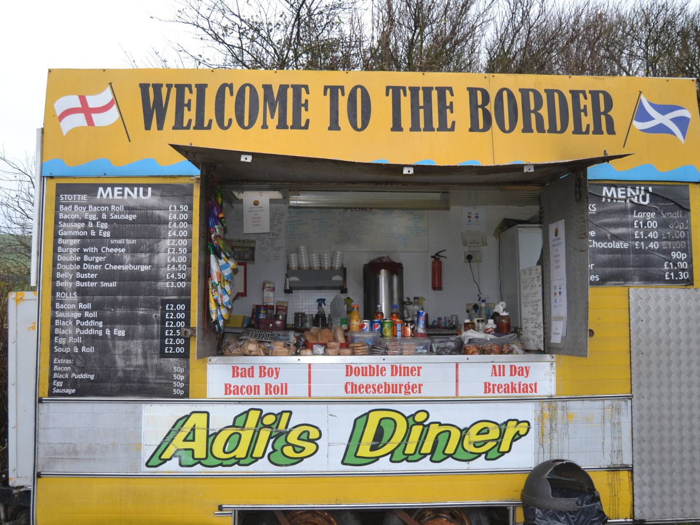 Puesto de comida en la frontera entre Escocia e Inglaterra. (E. Blanco)