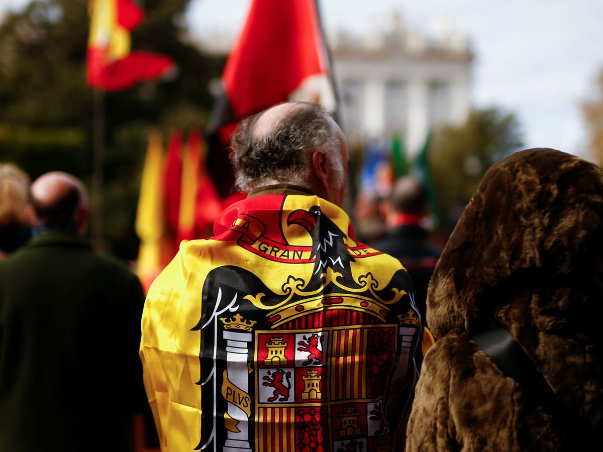 Foto: Un franquista durante una manifestación en Madrid. (Reuters)