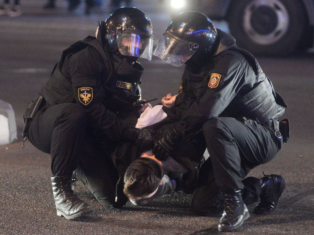 Foto: Detenciones en Minsk. (EFE)