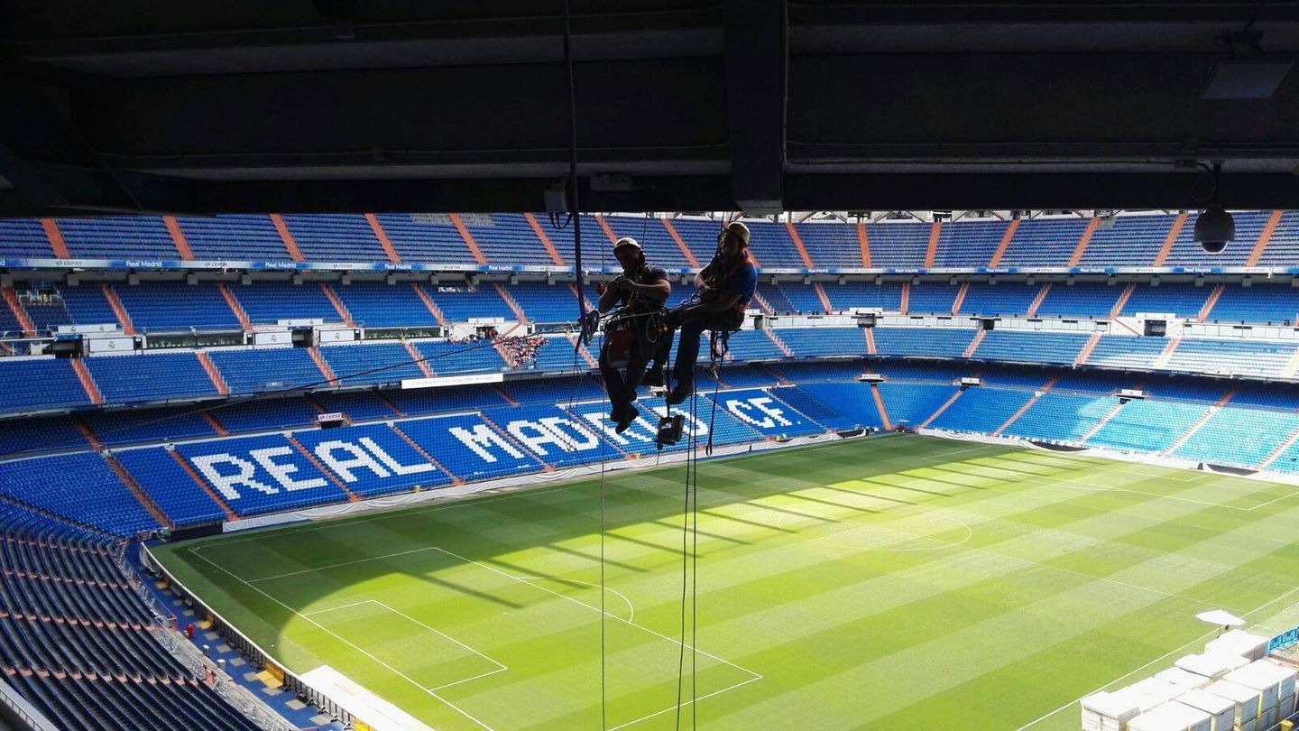 El Bernabéu, durante unas obras de remodelación en 2017. (Reuters)