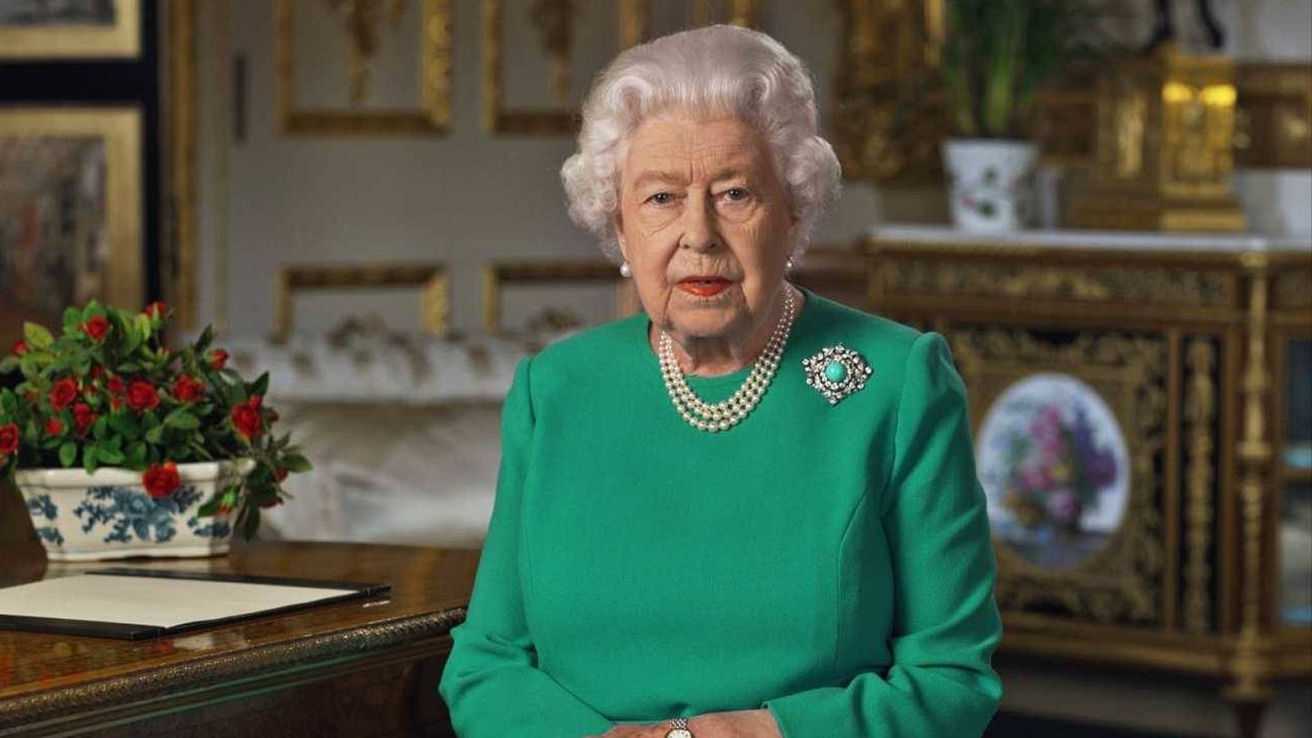 Isabel II de Inglaterra, durante una grabación en Buckingham Palace. (Buckingham Palace/AFP)