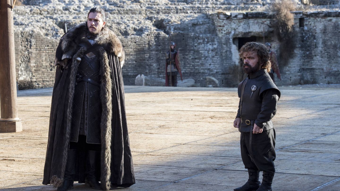 Jon Snow y Tyrion en el encuentro con Cersei. (HBO)