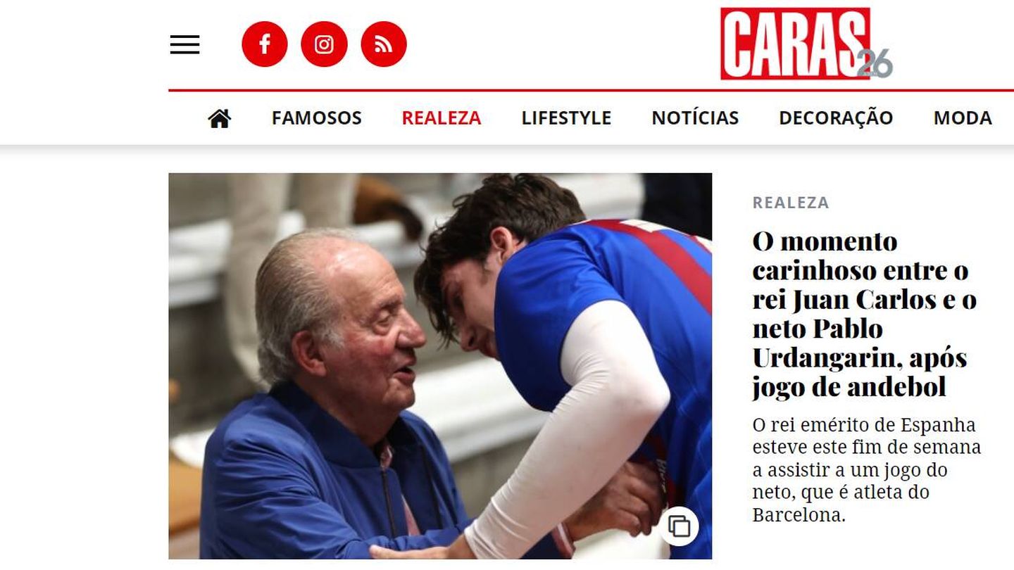 El rey Juan Carlos y su nieto Pablo, en la edición digital de 'Caras'.