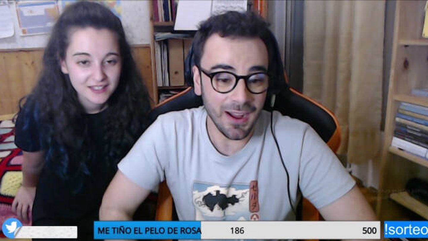 Pablo Díaz y Marta en su canal de Twitch. (Twitch)