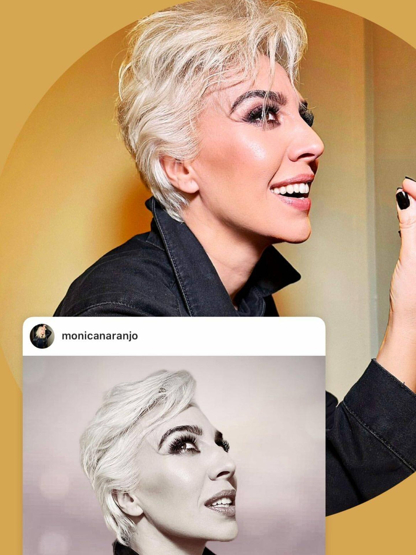 El nuevo corte de pelo pixie de Mónica Naranjo. (Instagram/@monicanaranjo)