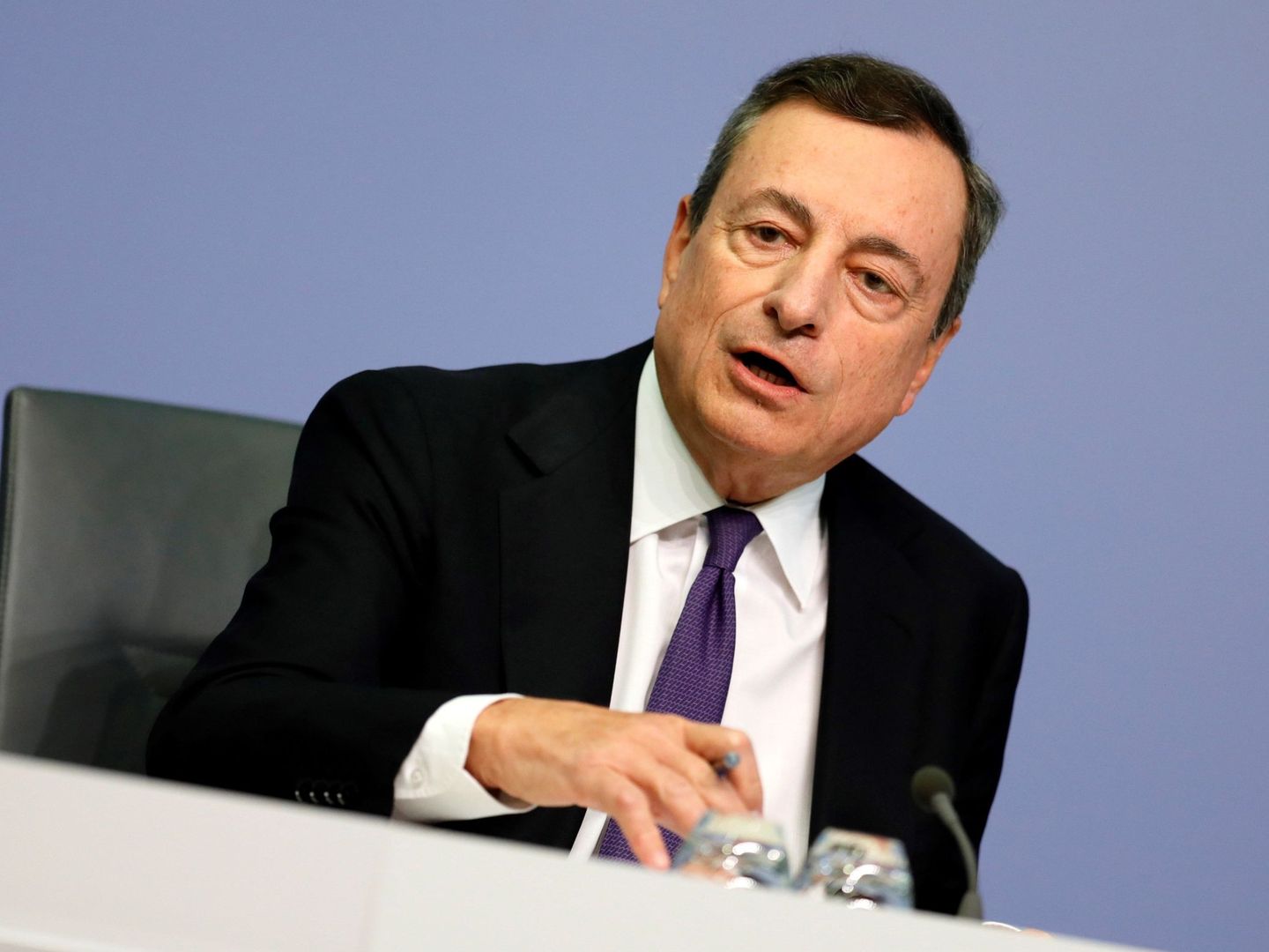 El presidente del Banco Central Europeo (BCE), Mario Draghi en una rueda de prensa. EFE  