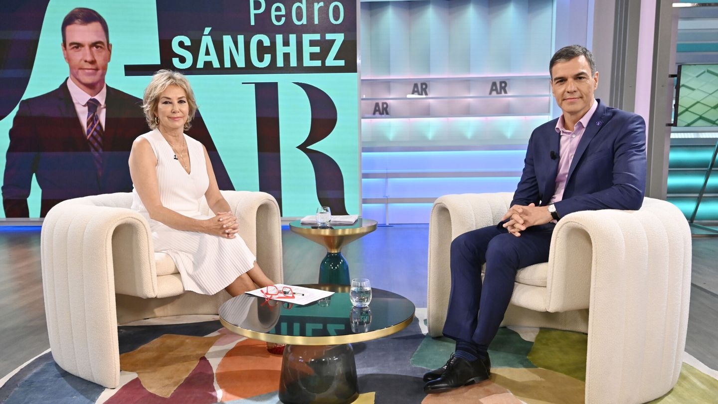 Ana Rosa Quintana y Pedro Sánchez. (EFE/Mediaset España)