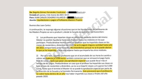 Begoña Gómez reclama en un juzgado mercantil que le paguen 15.113 € tras externalizar sus dos másteres