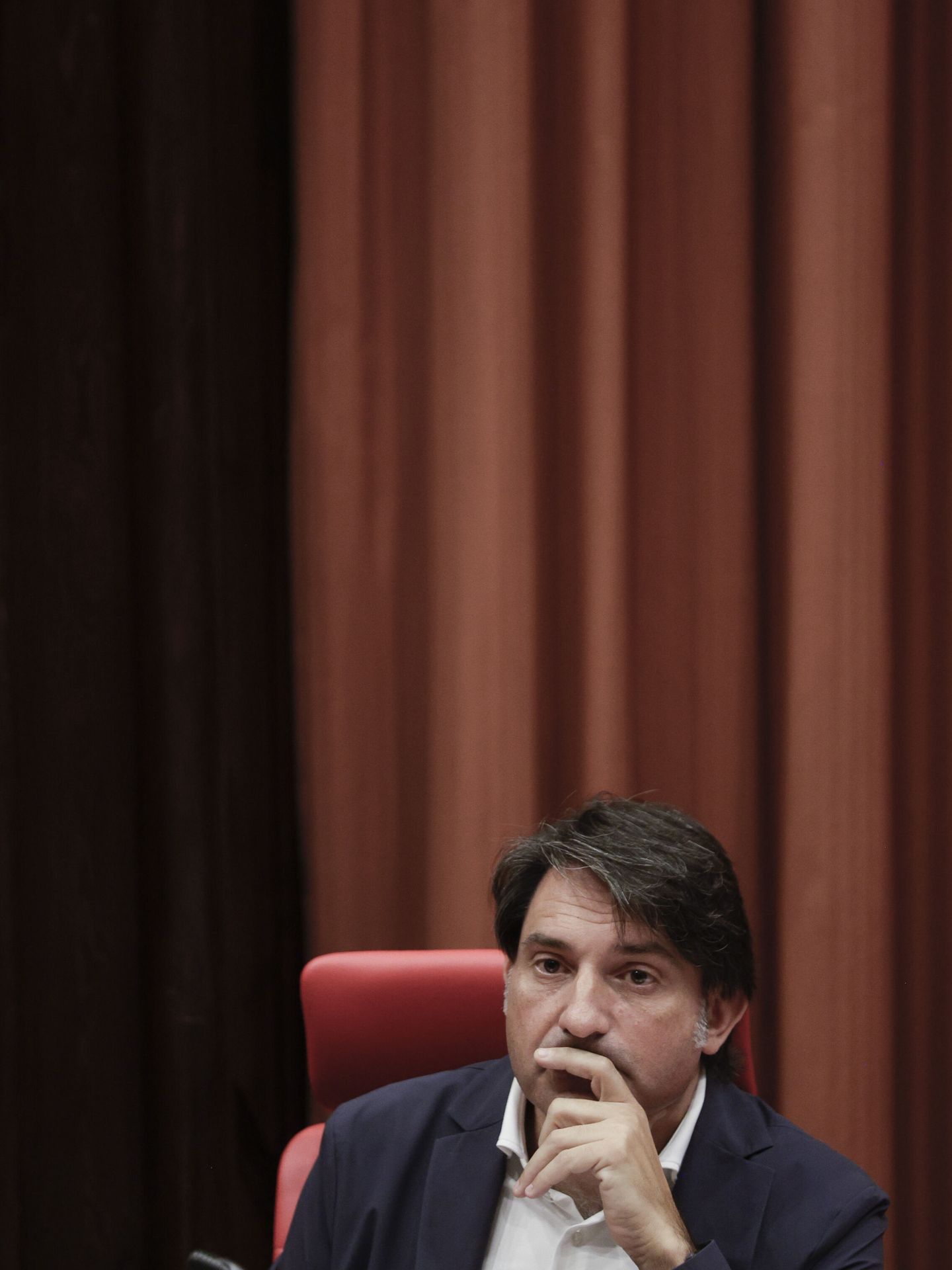 Dalmases durante una intervención para explicar lo sucedido en TV3. (EFE/Quique García)