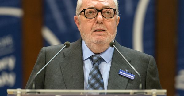Foto: Pedro Agramunt, el día que renunció a la presidencia de la Asamblea del Consejo de Europa. (EFE)