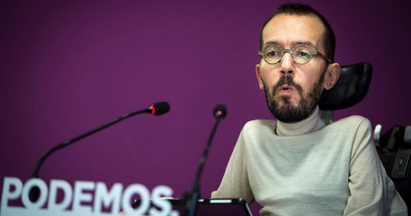 Foto: El secretario de Organización de Podemos, Pablo Echenique, en rueda de prensa esta mañana en Madrid. (EFE) 