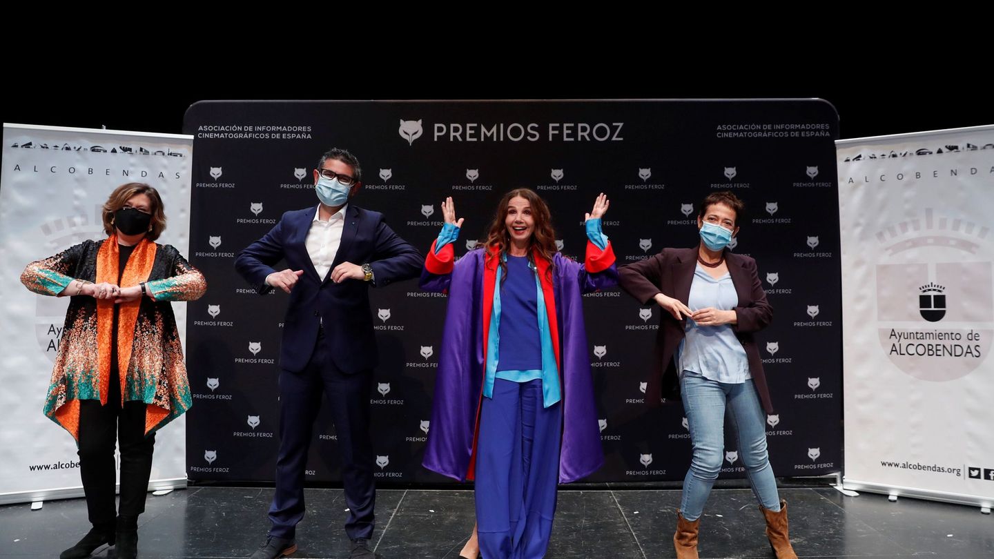 La actriz Victoria Abril, en la rueda de prensa convocada con motivo del Premio Feroz de Honor 2021. (EFE)