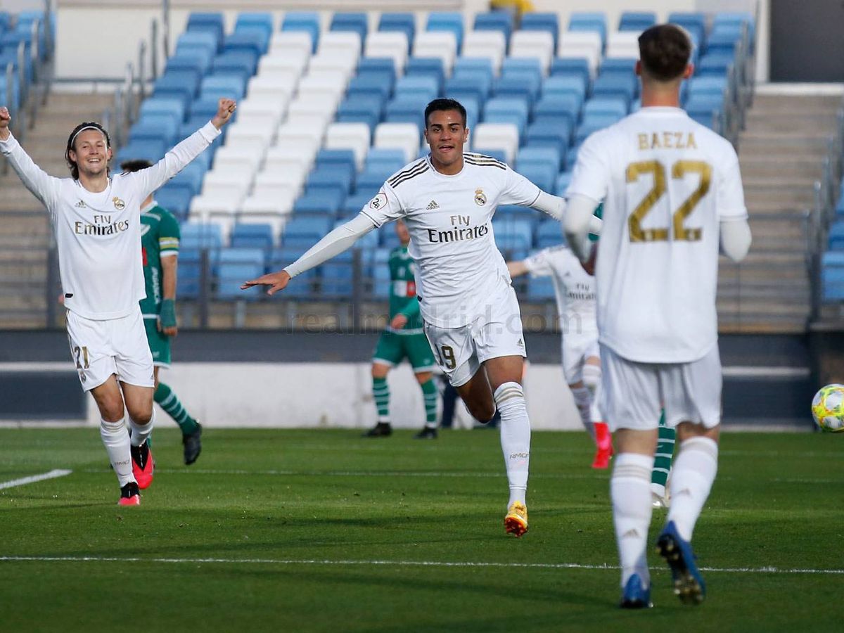 Foto: Reinier celebra su primer gol con el Castilla. (María Jiménez)