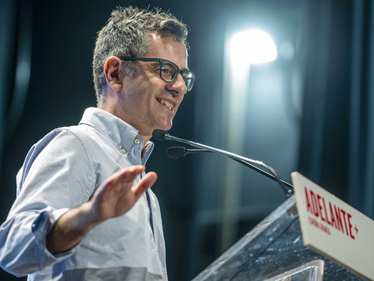 Foto: El ministro de la Presidencia, Félix Bolaños, durante un acto de campaña del PSOE. (EFE/Ismael Herrero)
