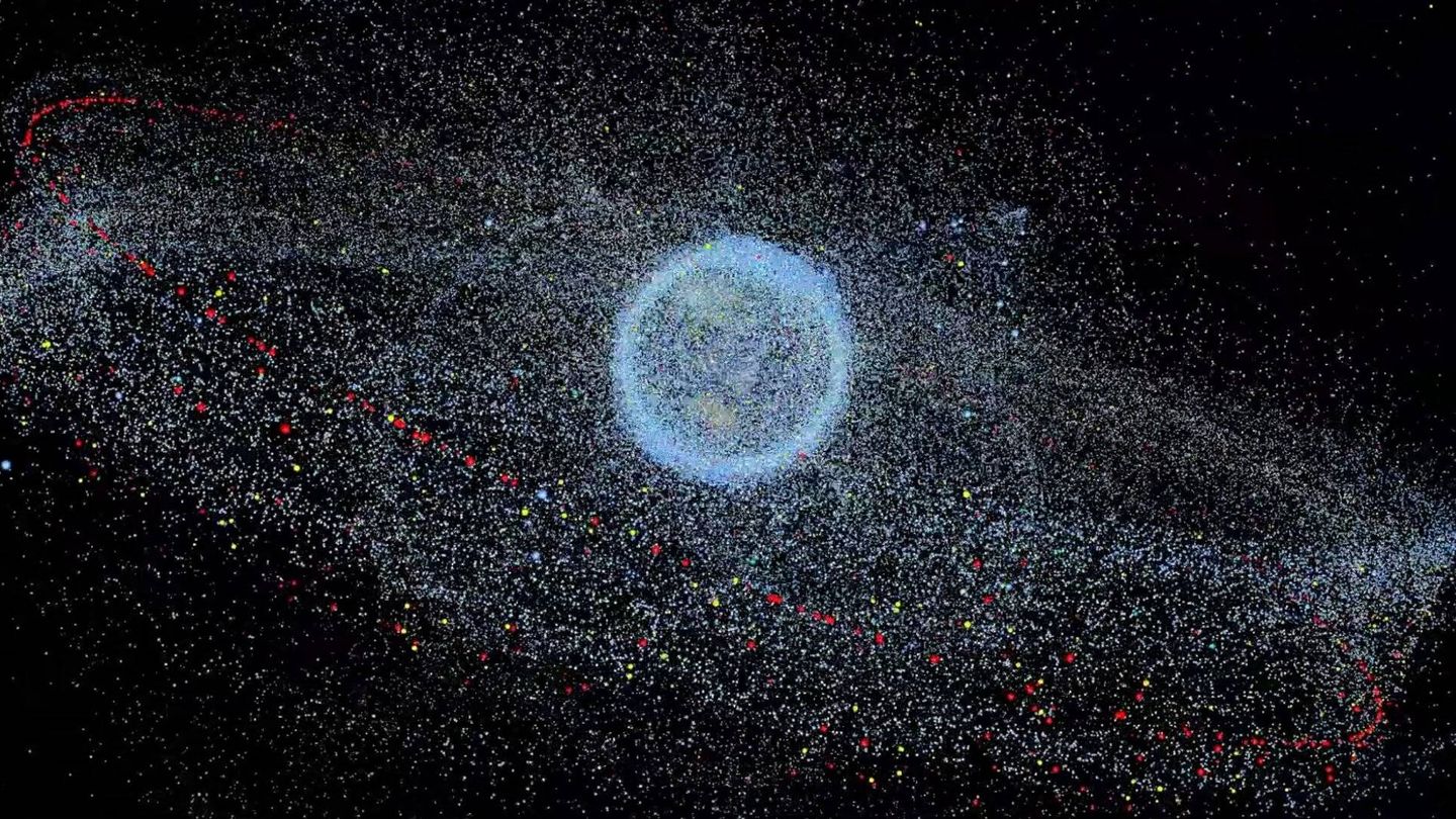 Una pequeñísima parte de la basura espacial que rodea la Tierra (ESA)