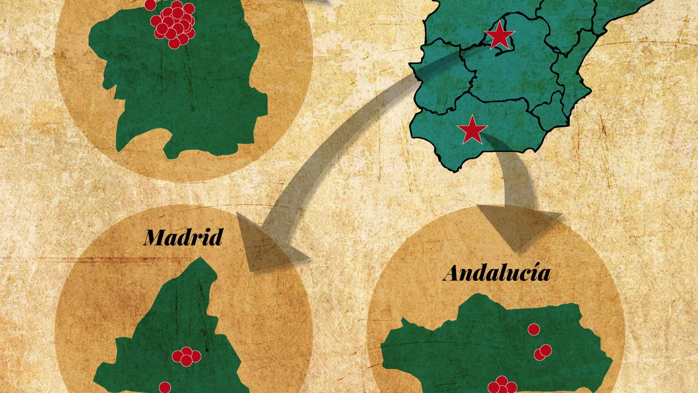 Mapa con las propiedades repartidas por España. (VA)