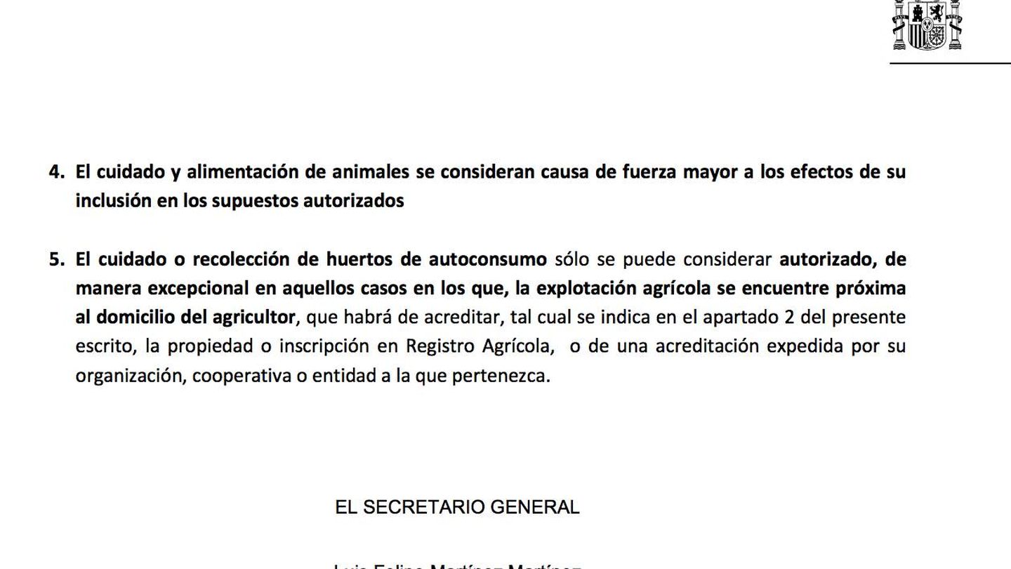 Fragmento del oficio de Delegación del Gobierno en Valencia a Policía y Guardia Civil. 