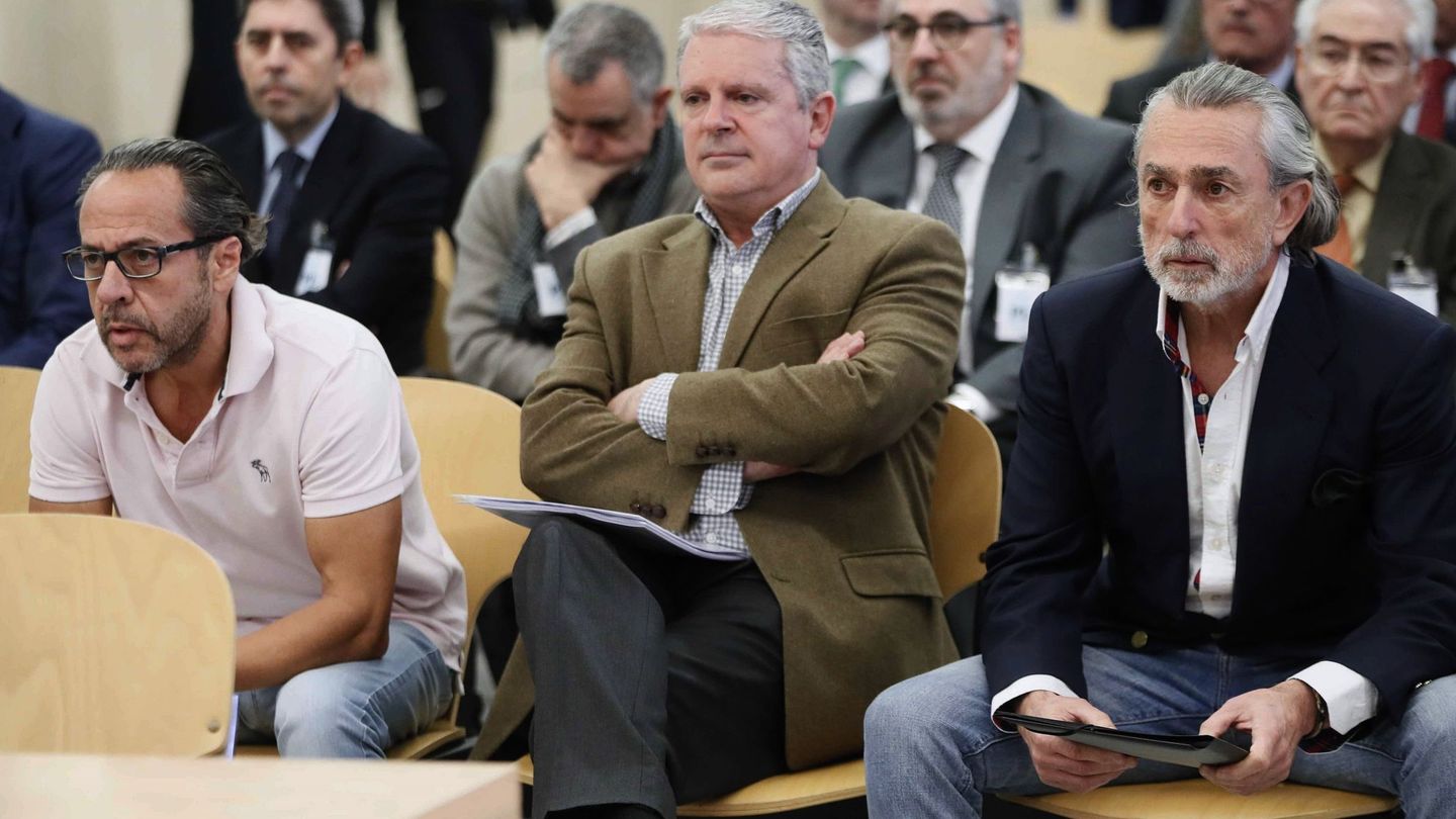 'El Bigotes', Pablo Crespo y Francisco Correa, en el juicio de la Gürtel. (EFE)