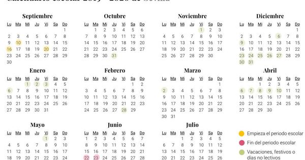 Foto: Calendario escolar 2019-2020 Sevilla (El Confidencial)