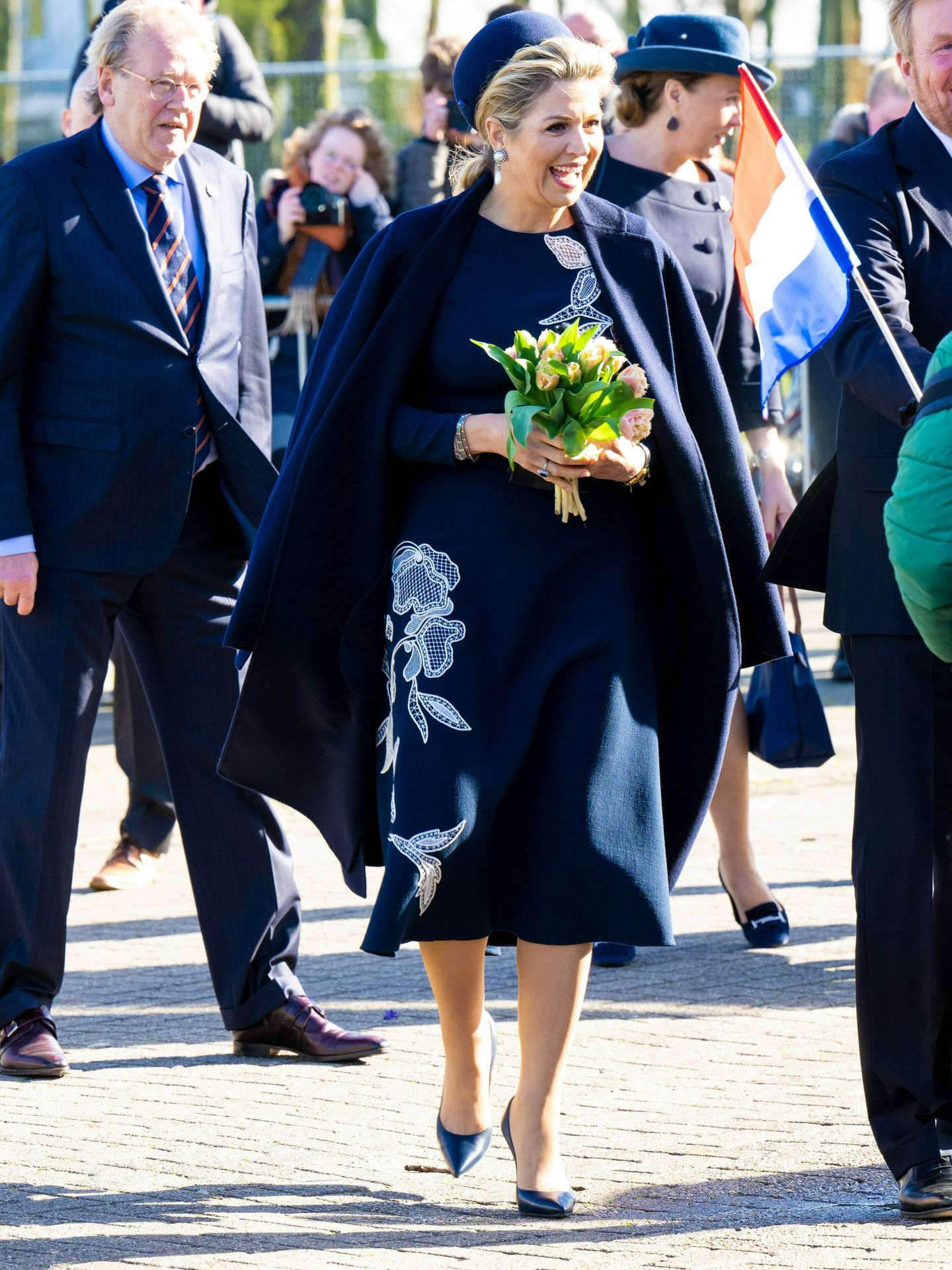 La reina Máxima, con vestido de Oscar de la Renta. (CP)