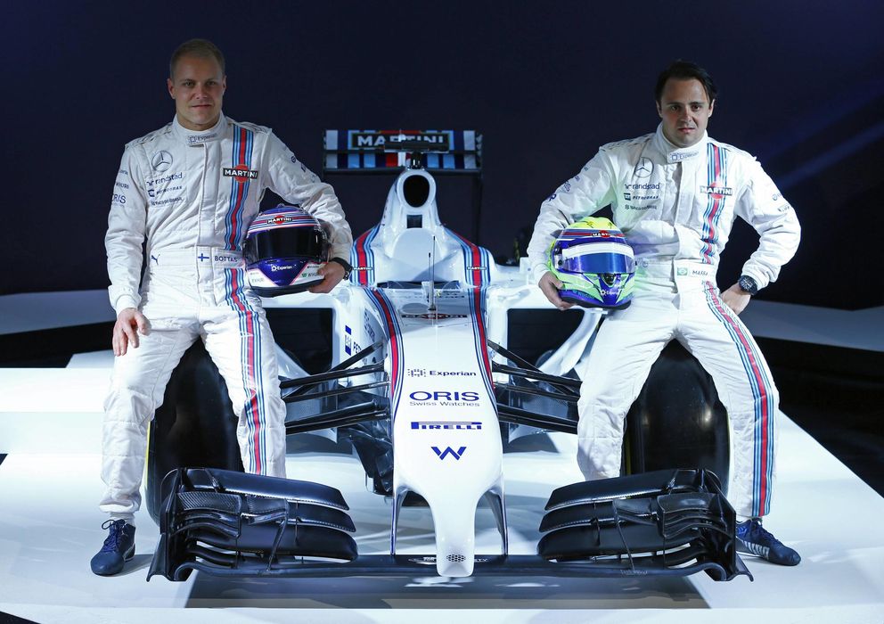 Foto: Felipe Massa (d) y Valtteri Bottas en la presentación de su Williams.