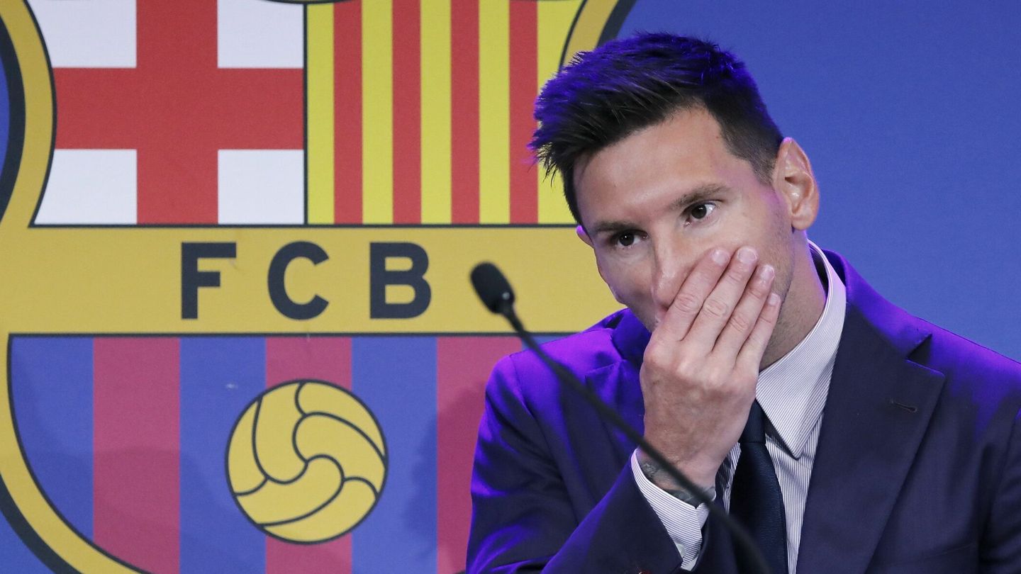 Messi, durante su despedida como jugador del Barça. (EFE)