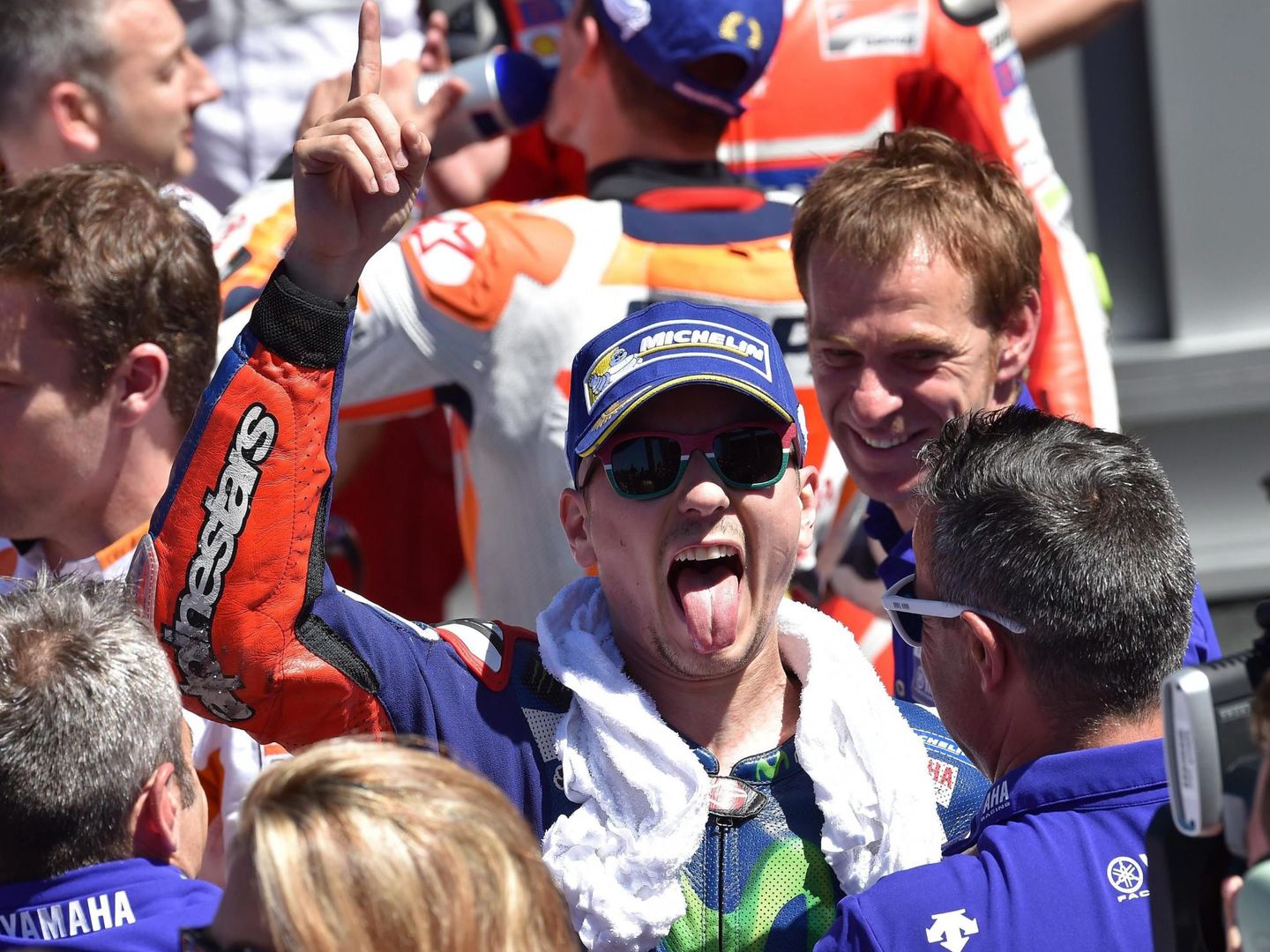 Lorenzo celebra su victoria (Ettore Ferrari/EFE/EPA)
