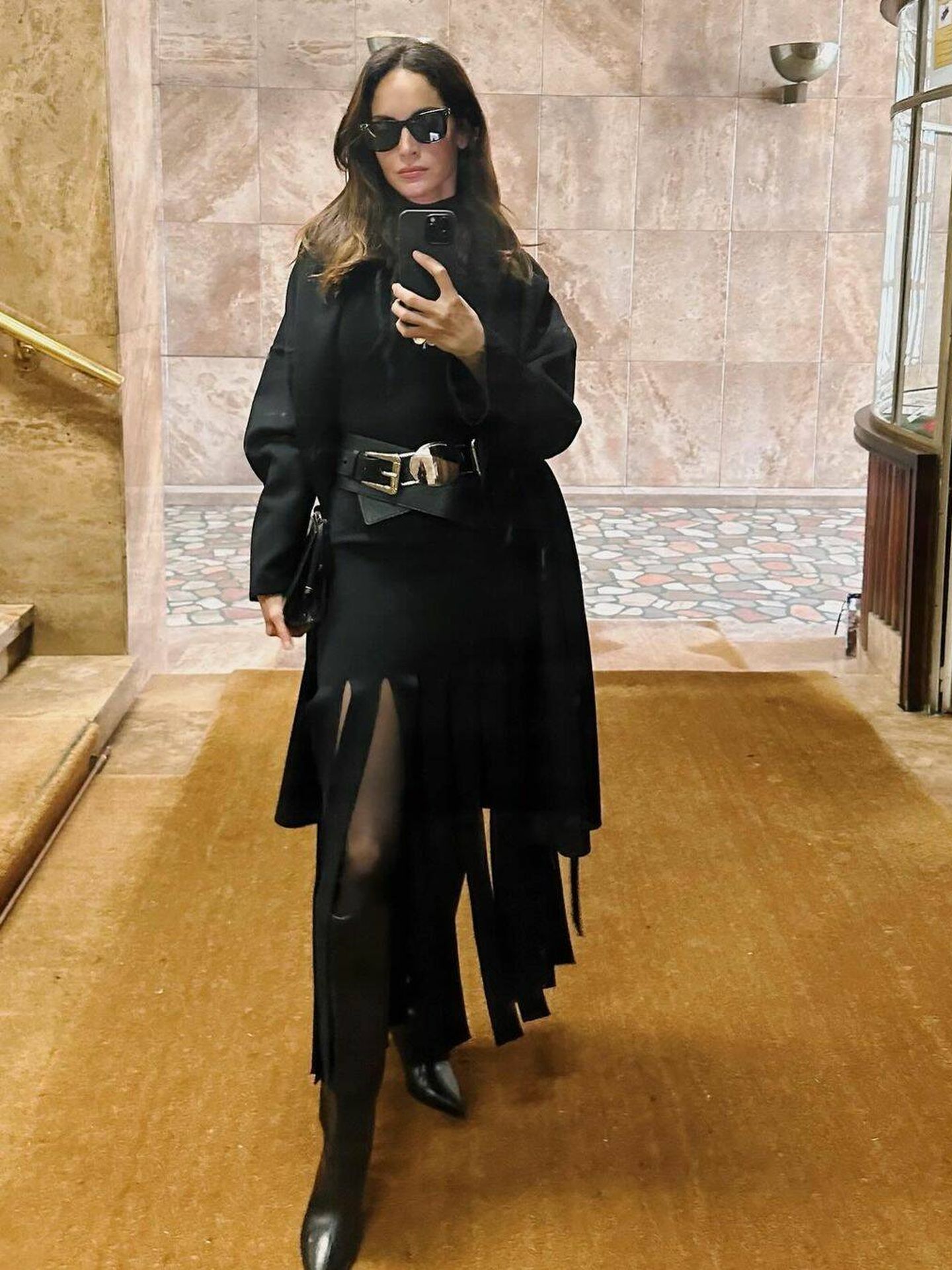 Eugenia Silva con un outfit negro. (Instagram/@eusilva)