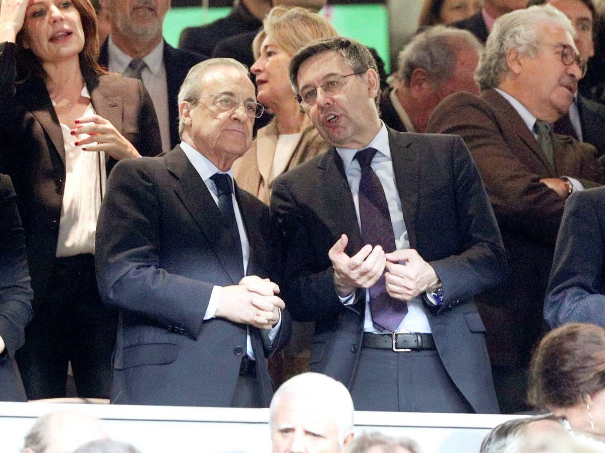 Foto: Los presidentes de Real Madrid y FC Barcelona, Florentino Pérez (i) y Josep María Bartomeu. (EFE)