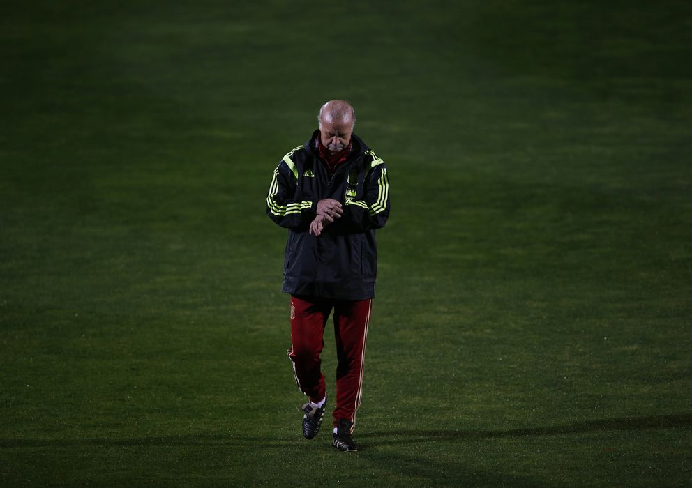 Foto: Del Bosque durante un entrenamiento de la Selección en Las Rozas. (Reuters). 