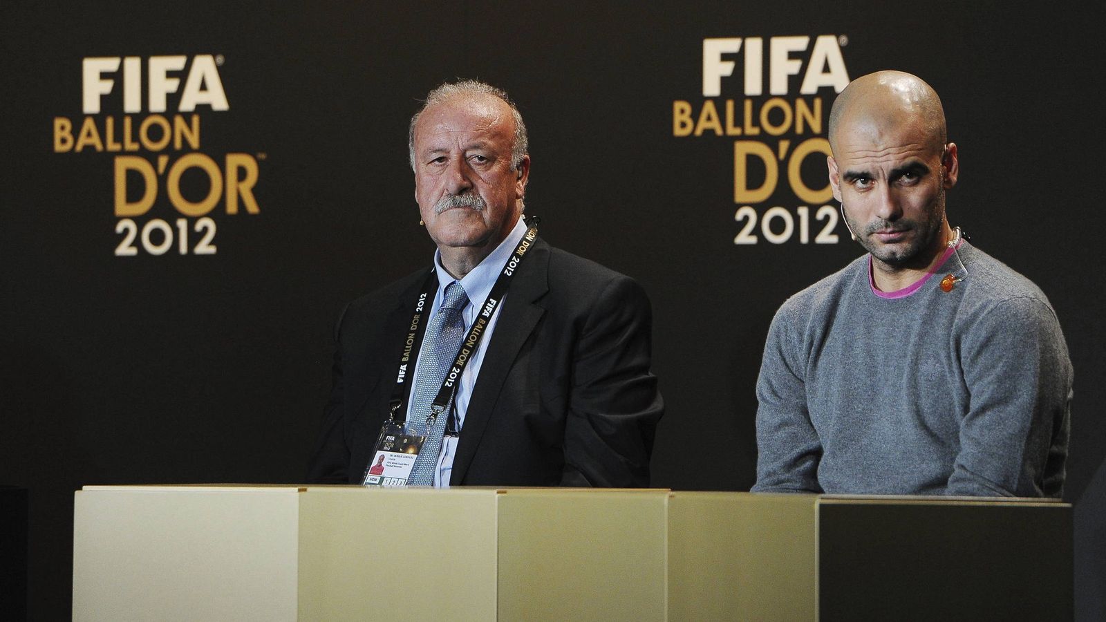 Foto: Del Bosque y Guardiola, en la gala del Balón de Oro de 2012 (EFE)