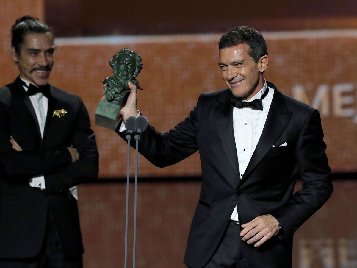 Foto: El actor Antonio Banderas recibe el Goya a Mejor Actor en la gala de 2020. (EFE)