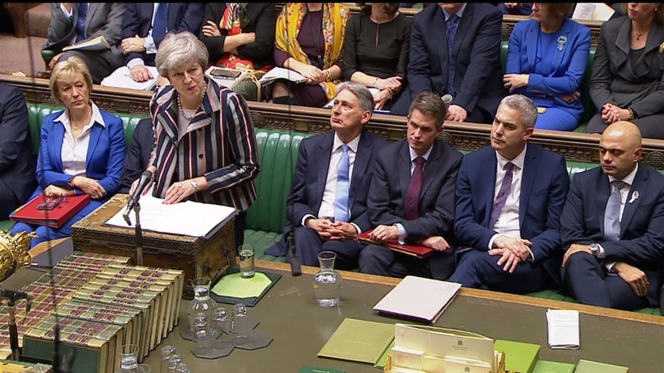 Theresa May, en el Parlamento británico. (Reuters)