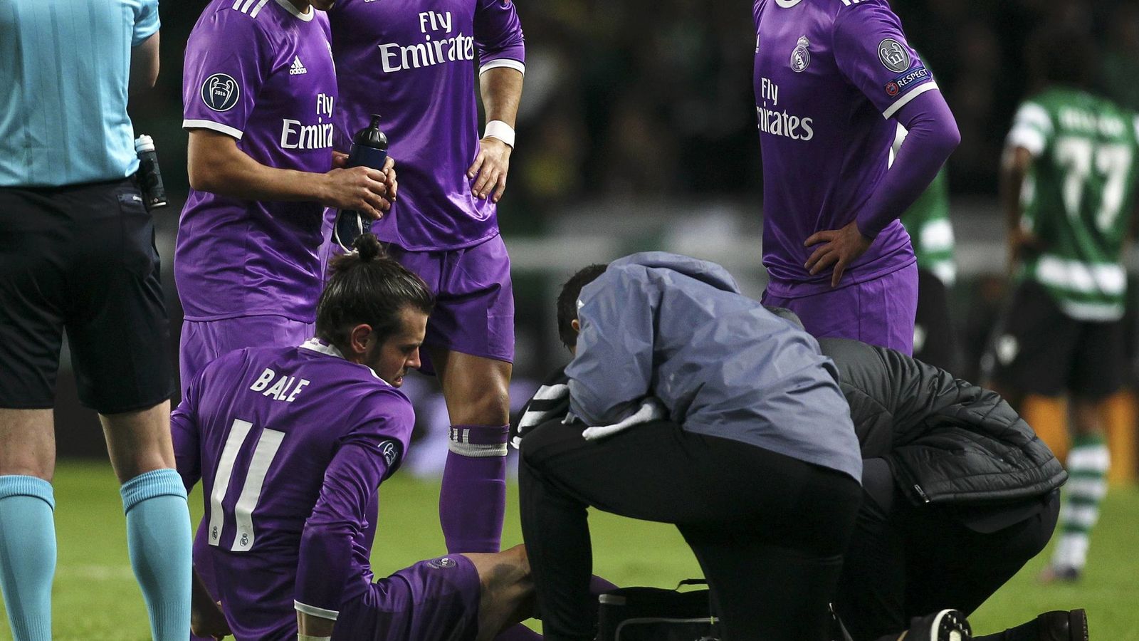 Foto: Bale, en el momento de caer lesionado en el partido ante el Sporting de Portugal. (REUTERS)