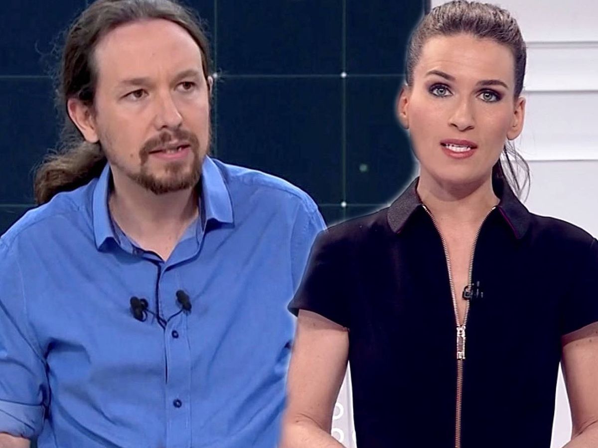 Foto: Pablo Iglesias, en el debate electoral; Cristina Pampín, en 'Todo noticias 24 H'. (TVE)