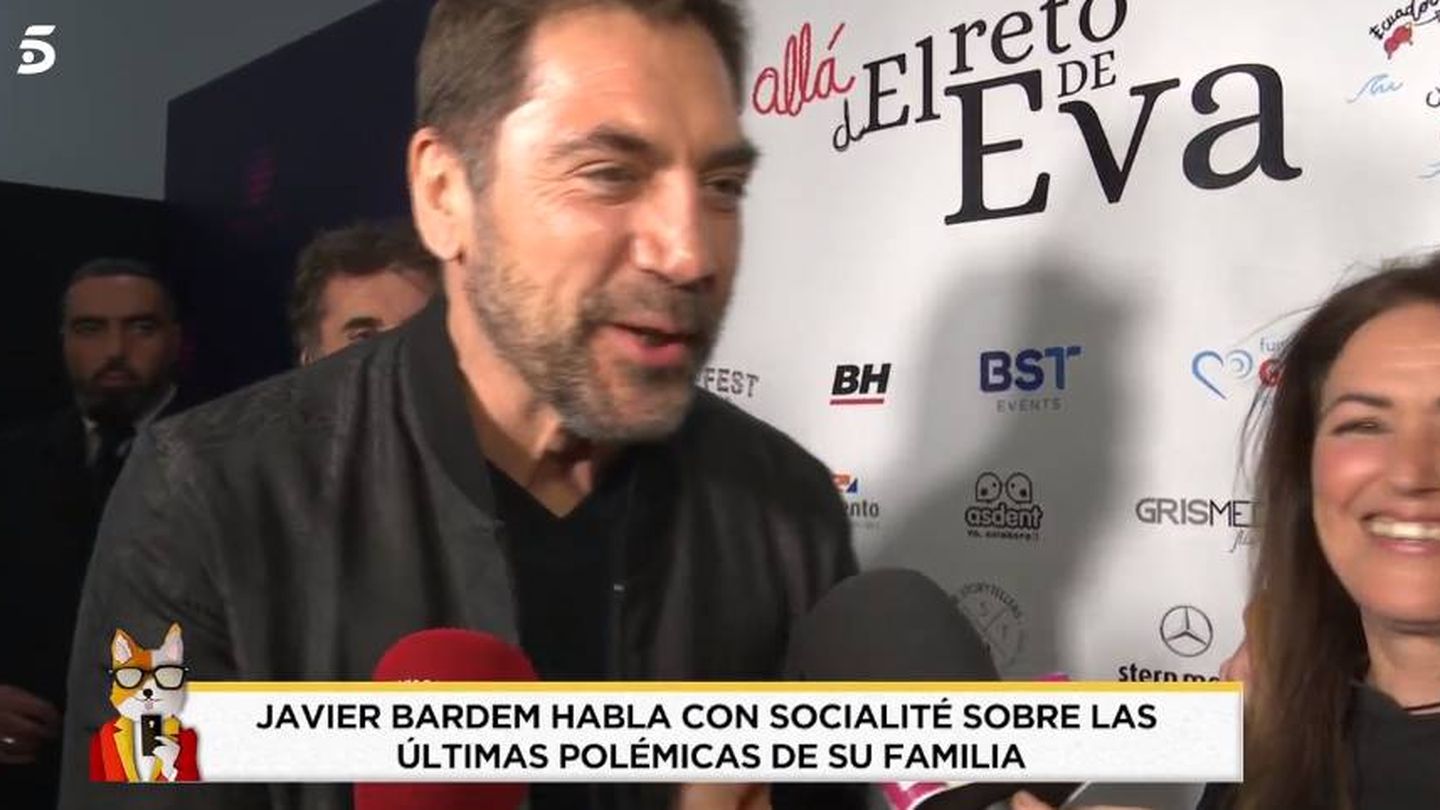 Javier Bardem, en el programa 'Socialité'. (Telecinco)