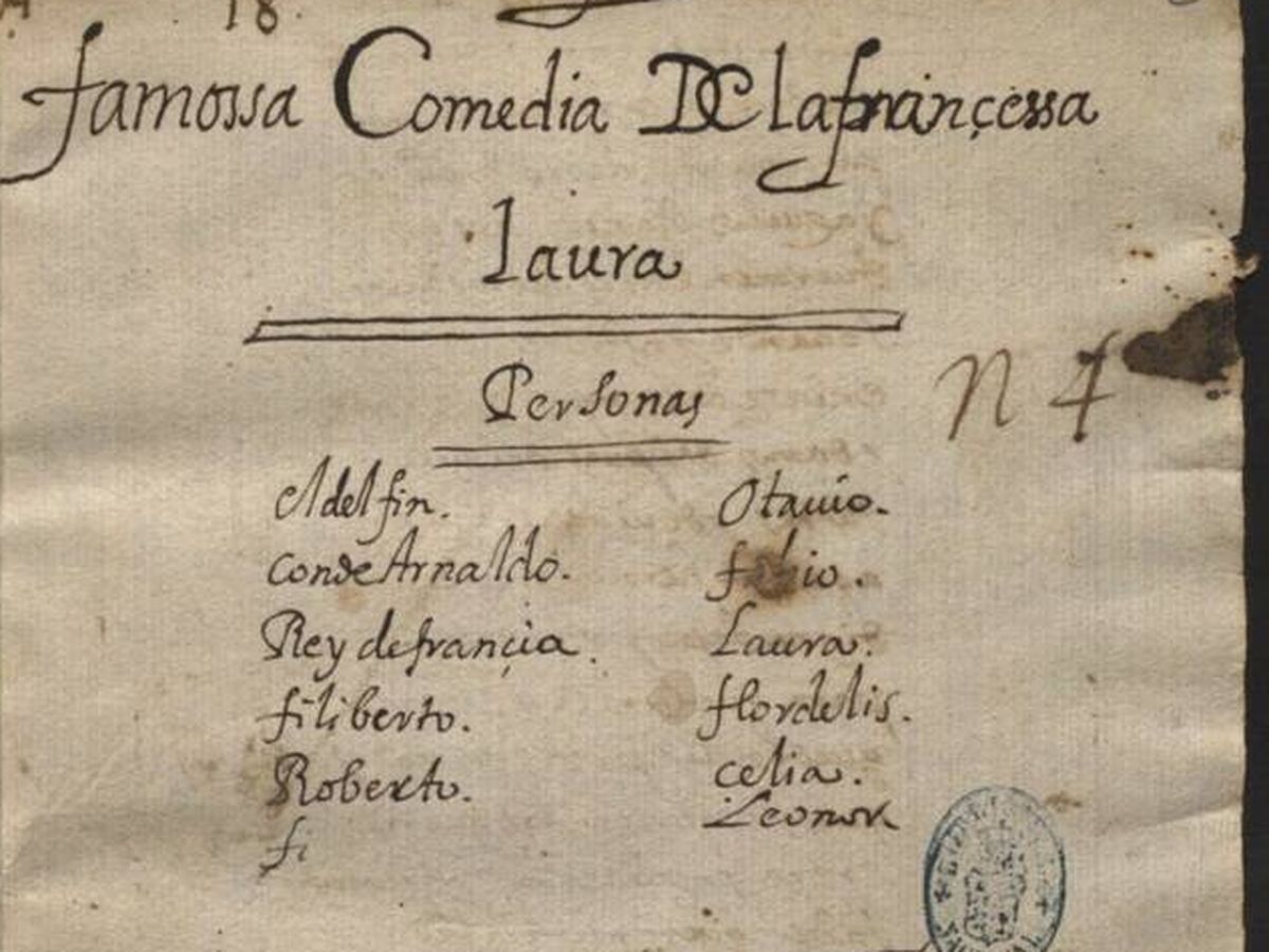 Foto: Primera página del manuscrito anónimo de La francesa Laura (BNE)